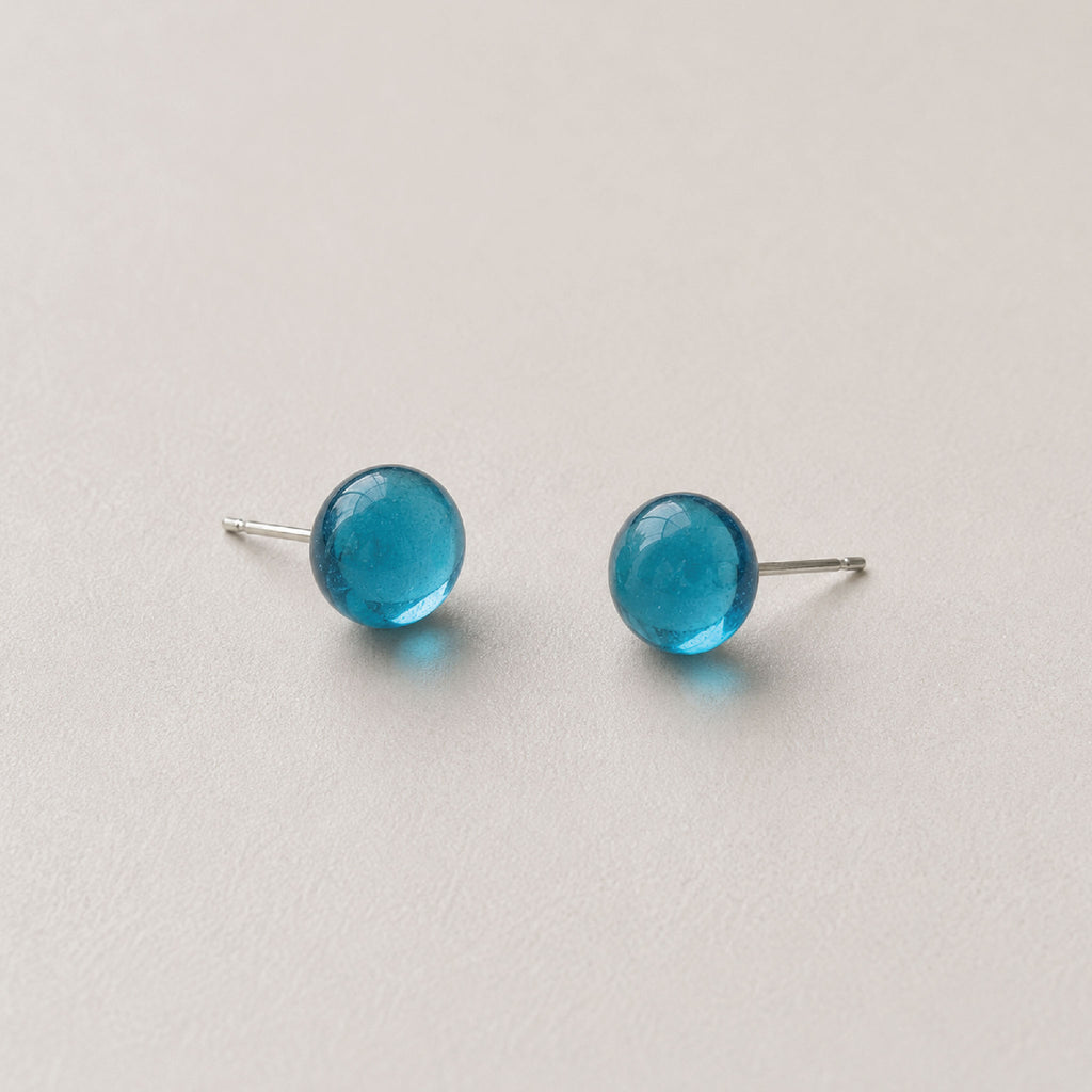 Bombay Sapphire Glass Stud Earrings