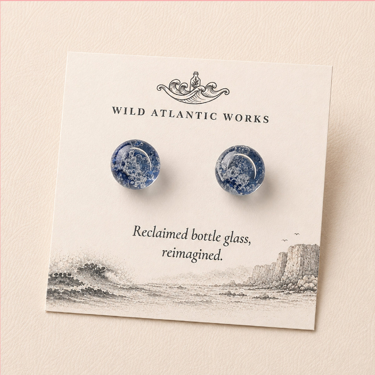 Whiskey Glass Swirl Stud Earrings