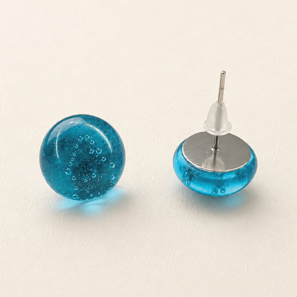 Bombay Sapphire Glass Stud Earrings