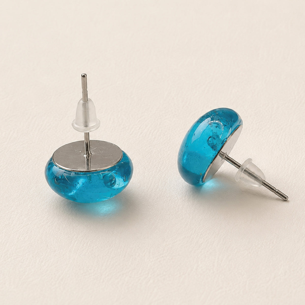 Bombay Sapphire Glass Stud Earrings