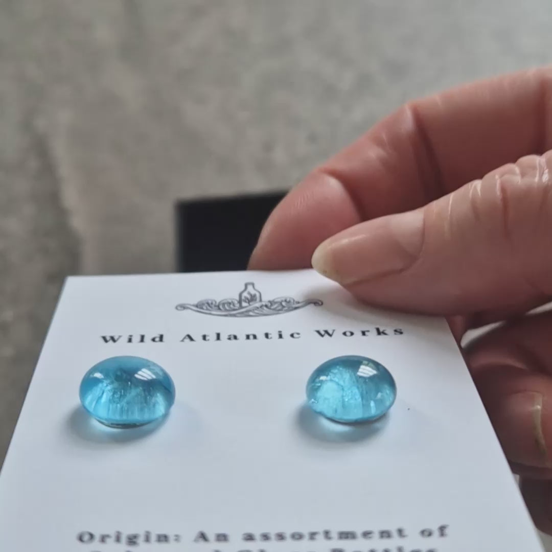 Bombay Sapphire Glass Stud Earrings